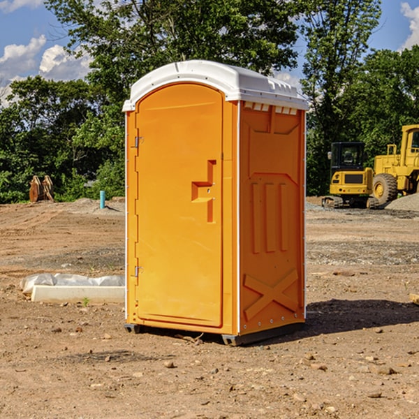 how often are the portable restrooms cleaned and serviced during a rental period in West College Corner